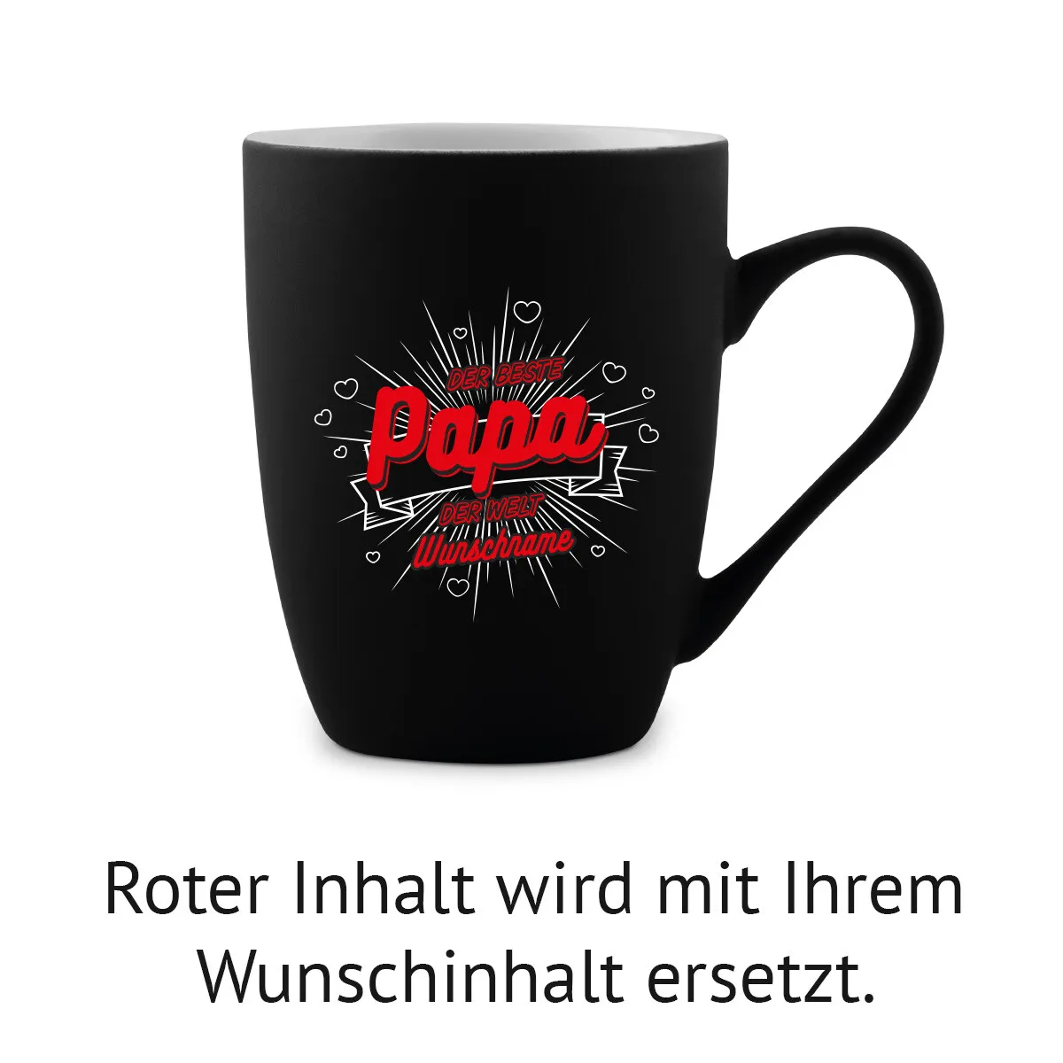 Tasse 300 ml Keramik gummiert Schwarz - der Beste der Welt