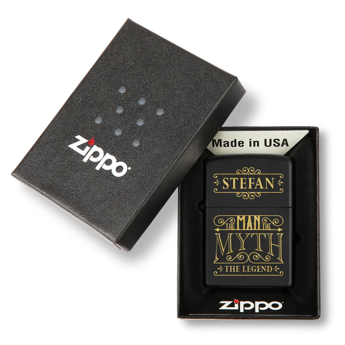 Zippo Sturmfeuerzeug Mattschwarz - Legend