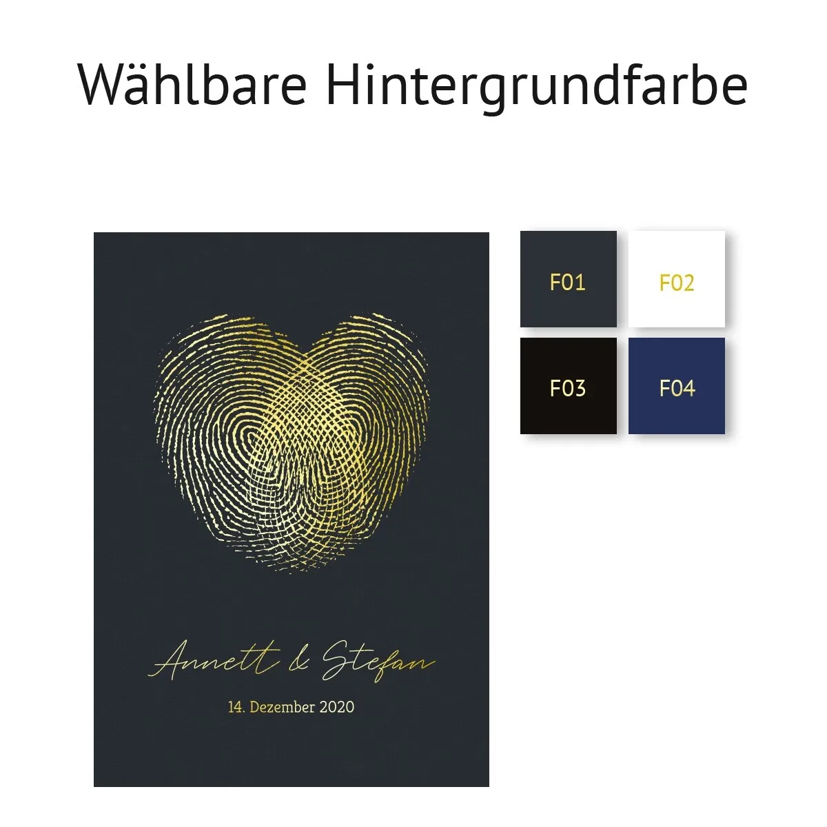 Personalisiertes Kunstdruck Poster mit Heißfolienprägung - Fingerabdrücke