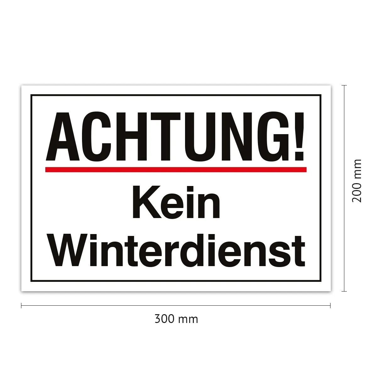 Aluverbund Schild - Kein Winterdienst