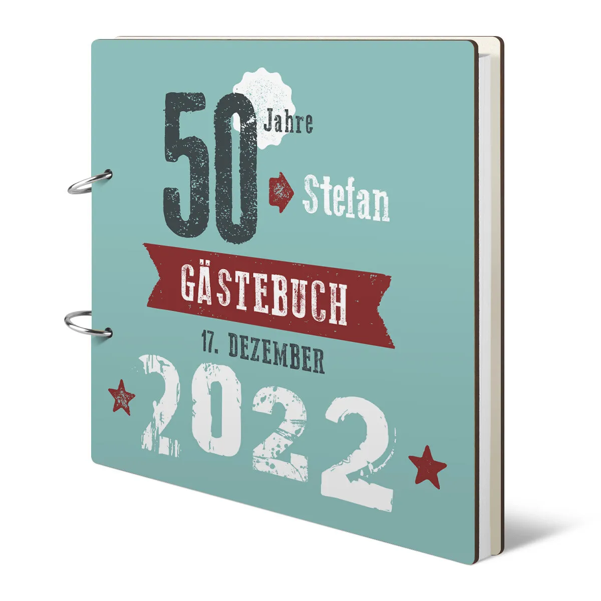 Personalisiertes Geburtstag Gästebuch 50 Jahre - Retro Geburtsjahr