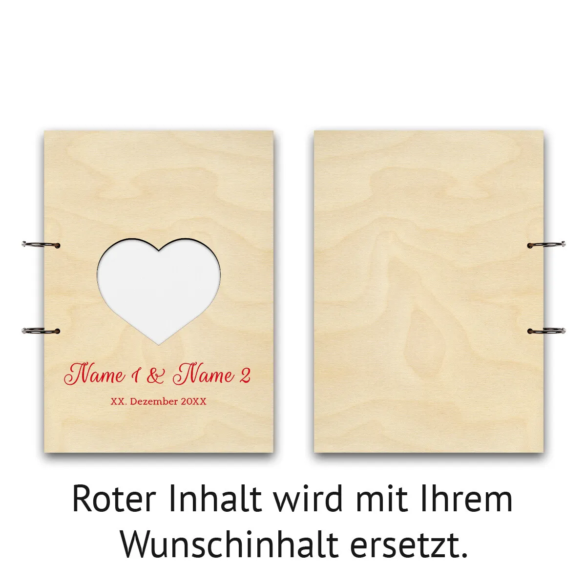 Personalisiertes Hochzeit Gästebuch A4 - Herz