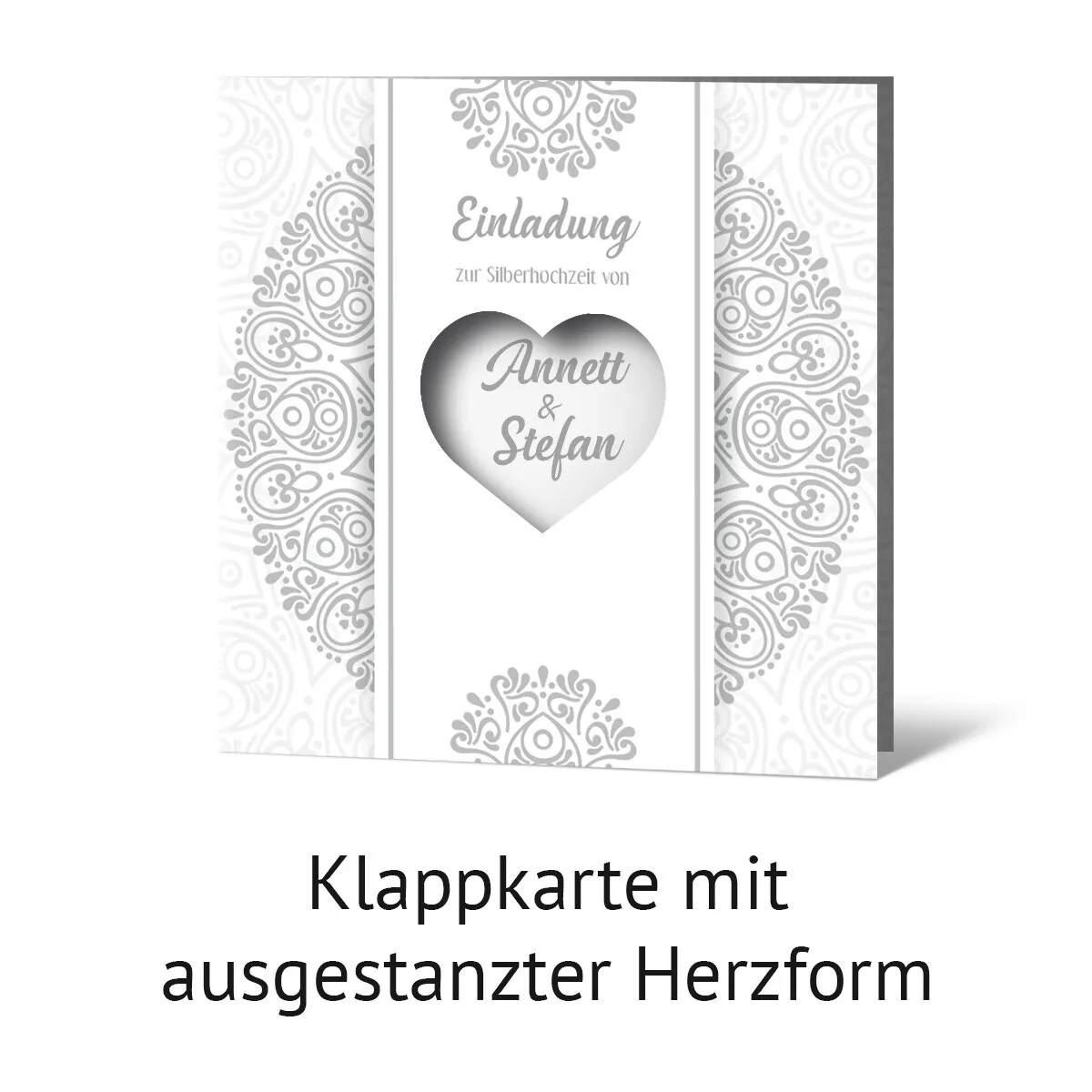 Lasergeschnittene Silberhochzeit Einladungen - Herzensangelegenheit