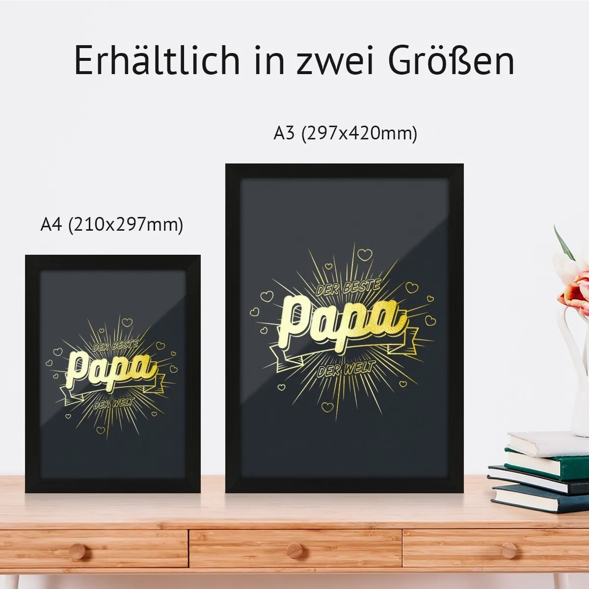 Kunstdruck Poster mit Heißfolienprägung - der Beste Papa der Welt