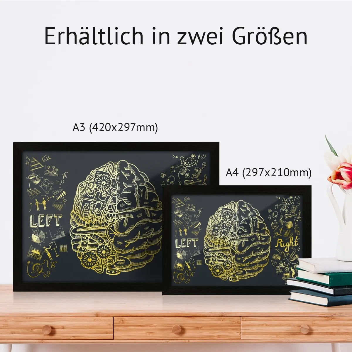 Kunstdruck Poster mit Heißfolienprägung - Brain