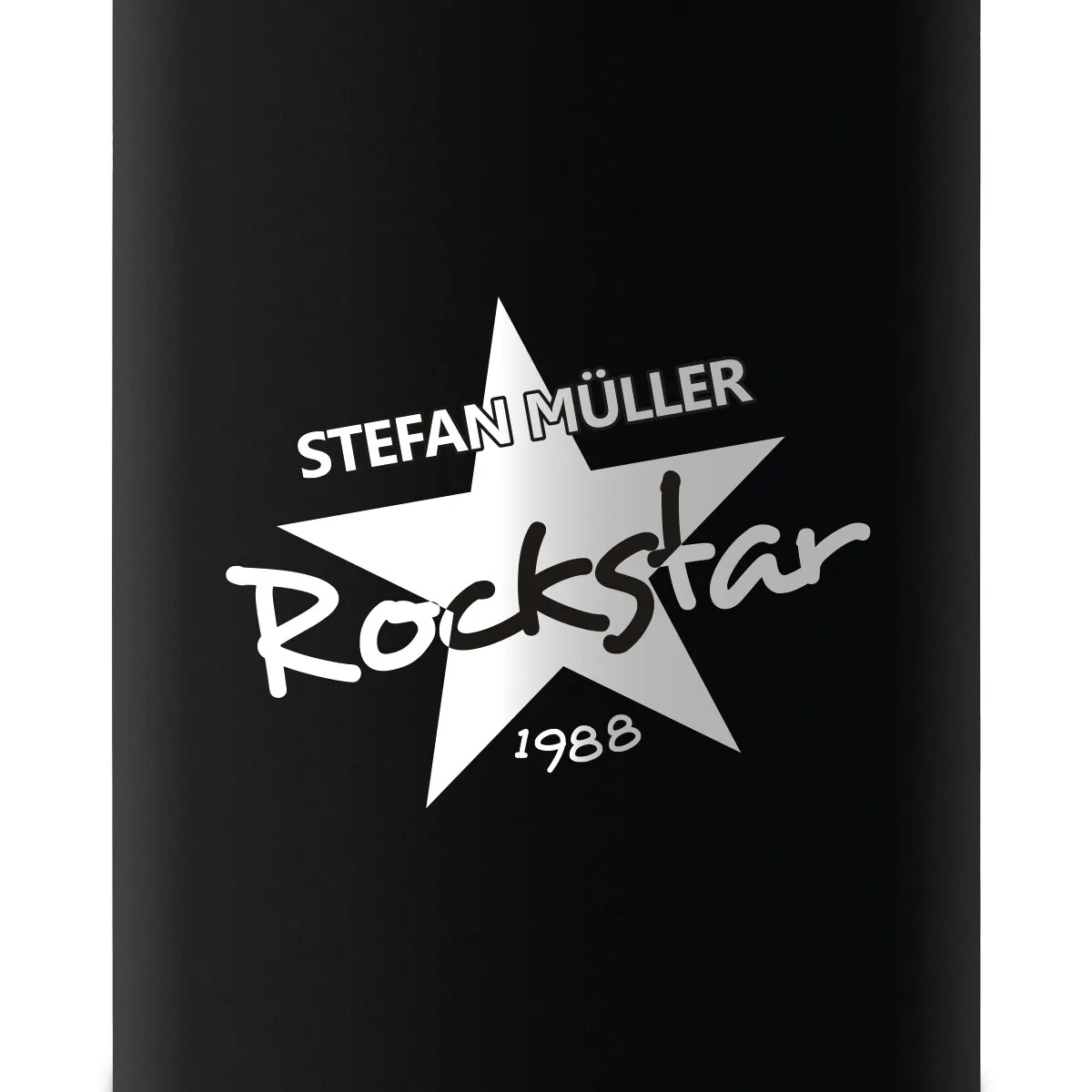 Flachmann 237 ml Schwarz Matt - Rockstar