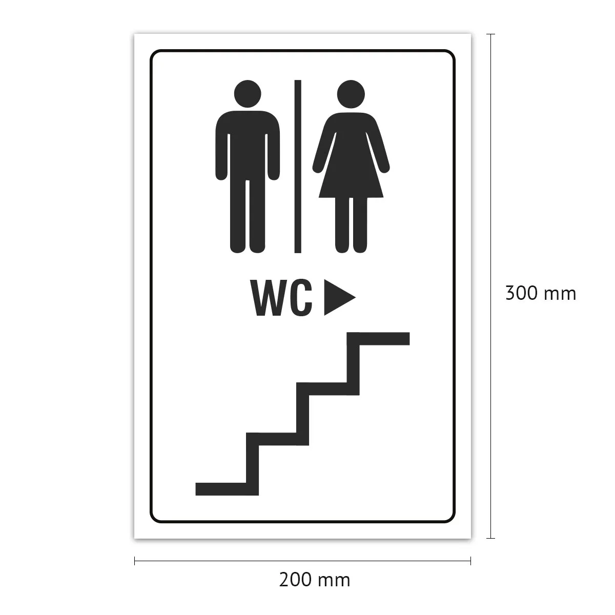 Aluverbund Schild - WC Treppe hoch