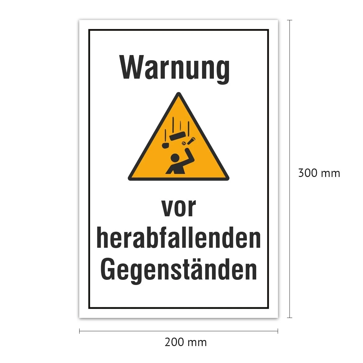 Aluverbund Schild - herabfallende Gegenstände