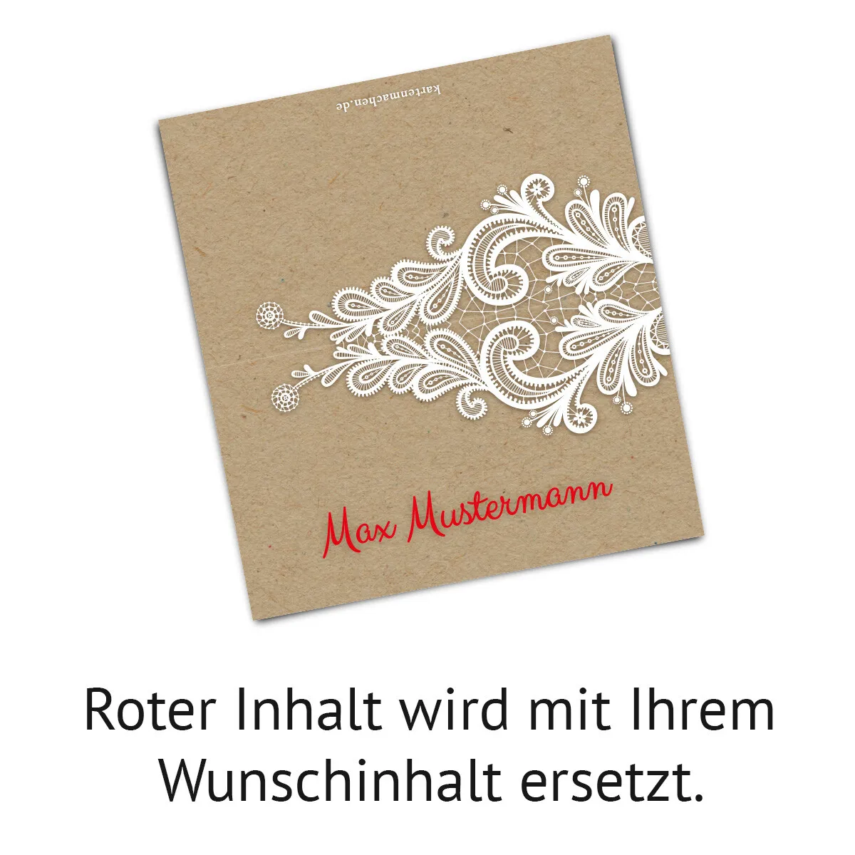 Tischkarten zur Hochzeit - Rustikal Kraftpapier