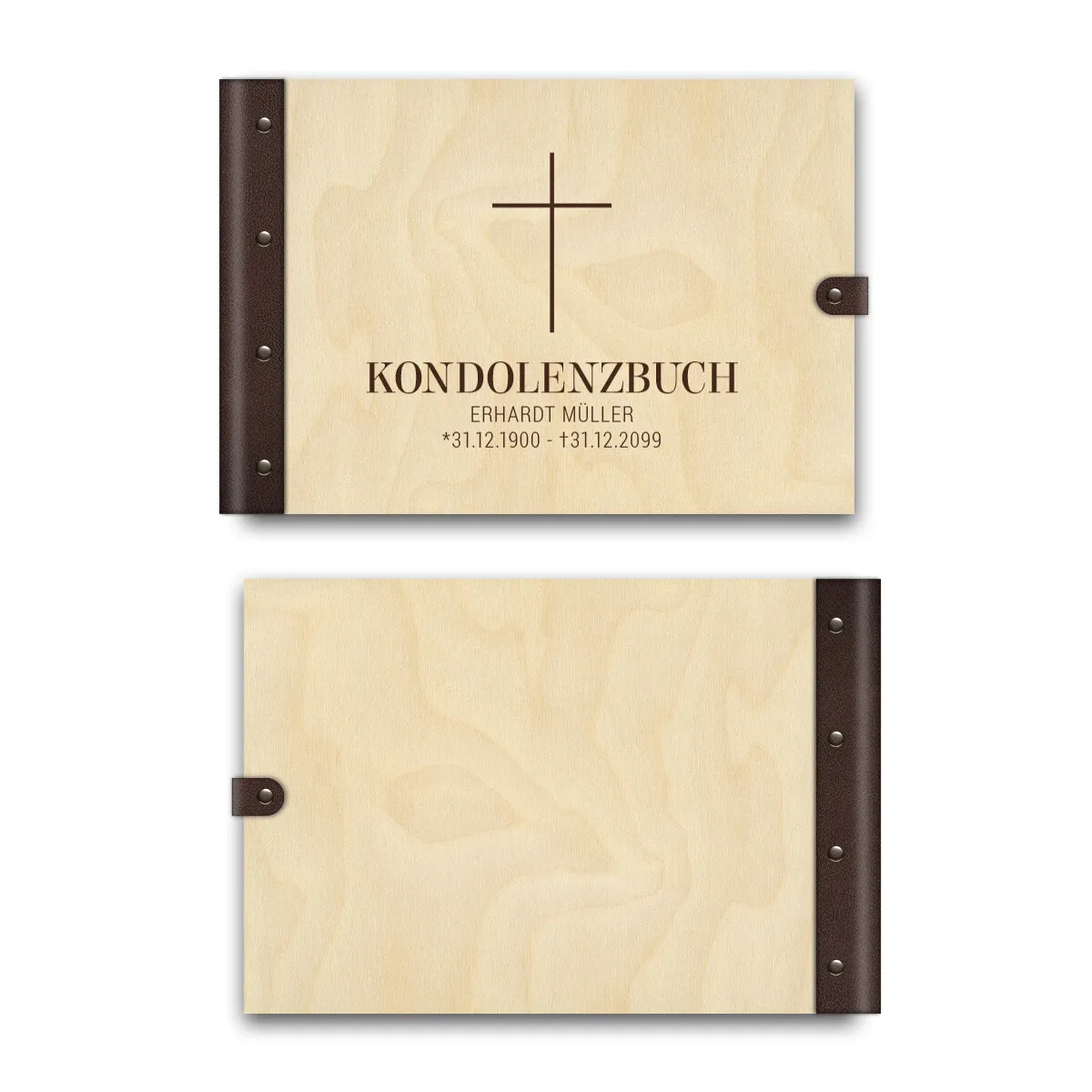 Personalisiertes Kondolenzbuch A4 - Kreuz