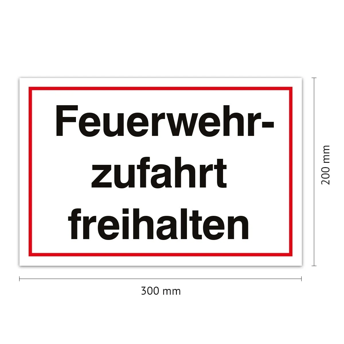 Aluverbund Schild - Feuerwehrzufahrt