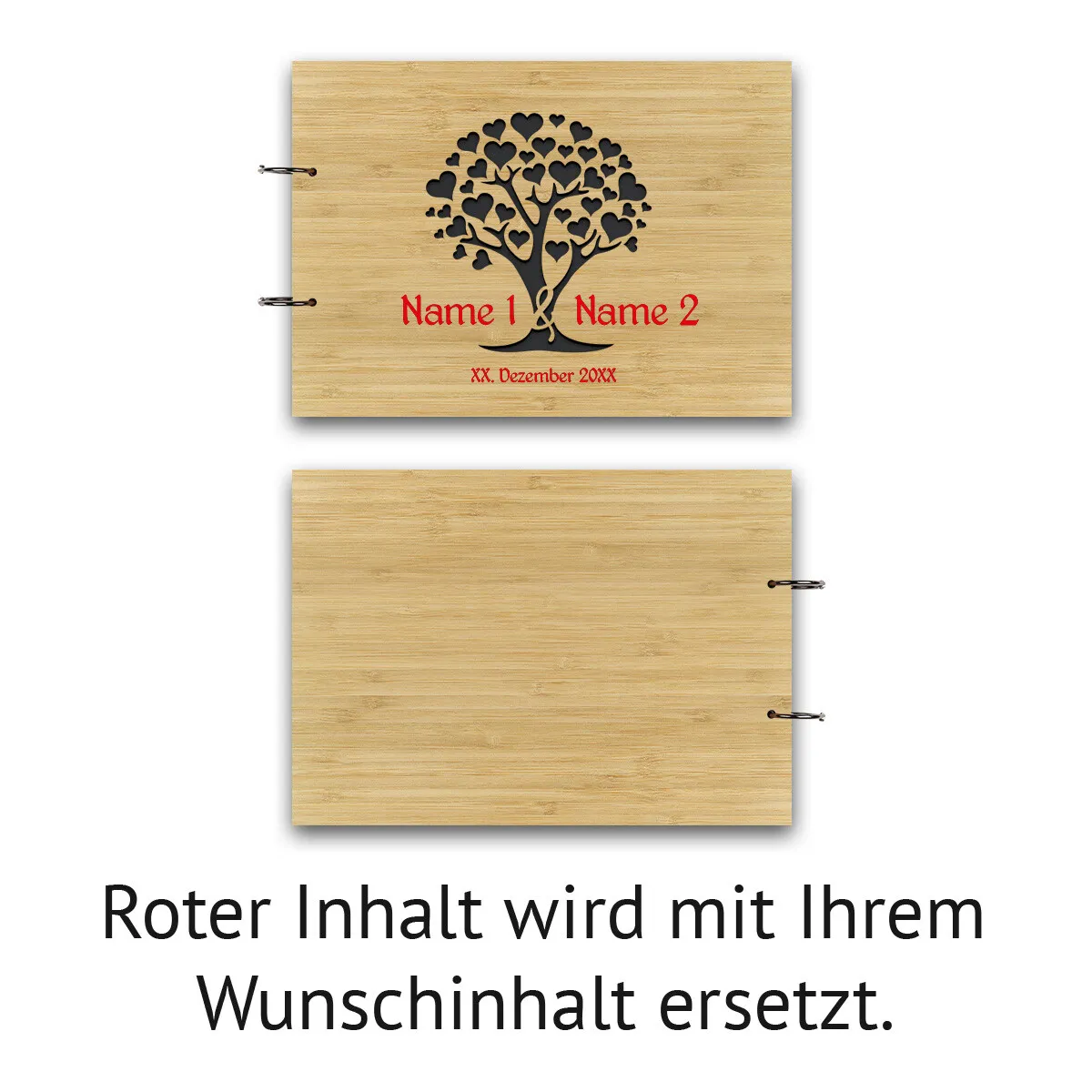 Personalisiertes Hochzeit Gästebuch A4 - Herzbaum