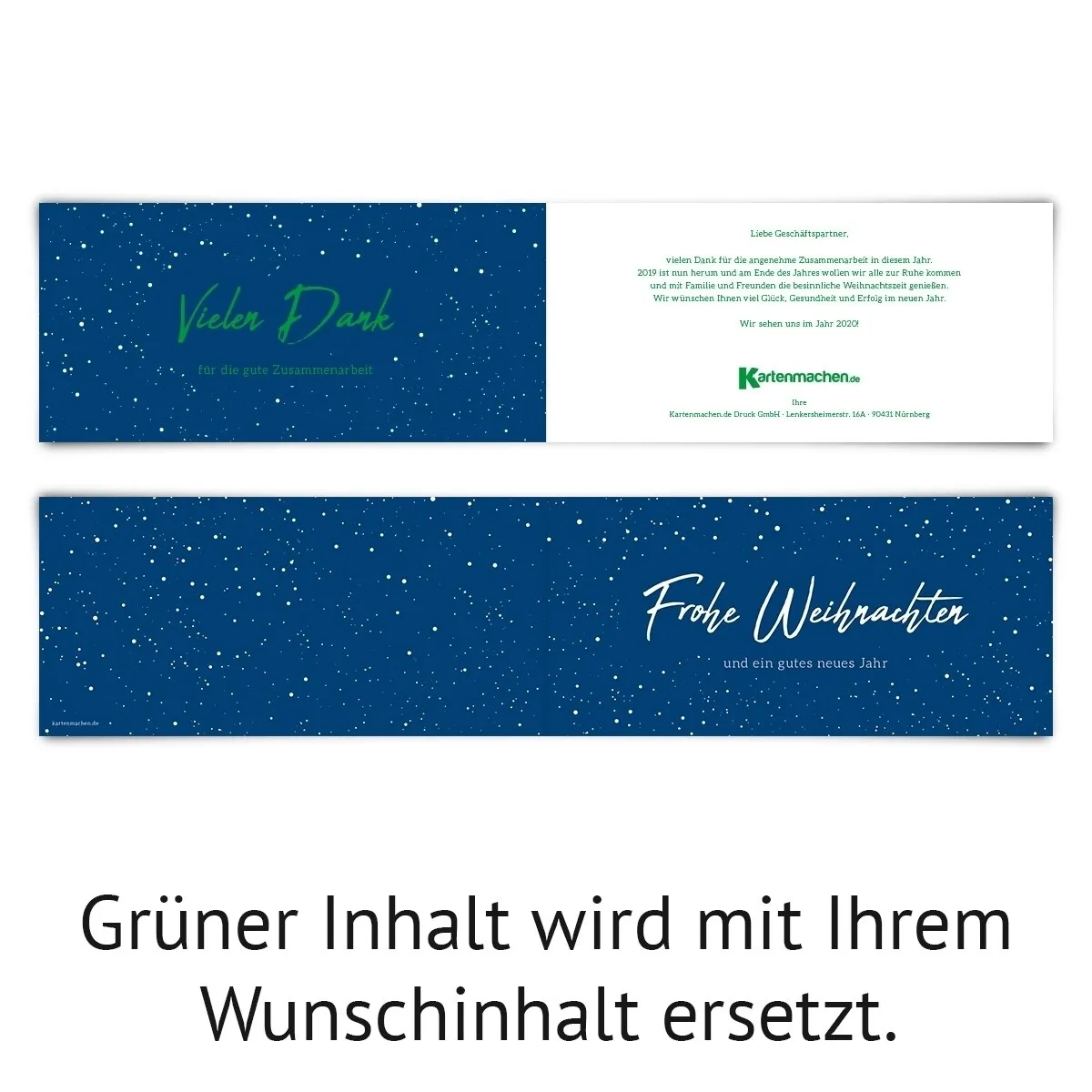 Firmen Weihnachtskarten - Schnee bei Nacht