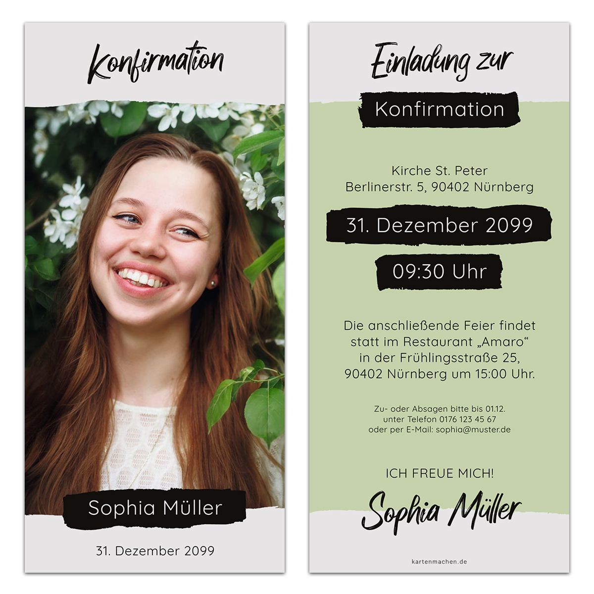 Konfirmation Einladungskarten - Blütentraum