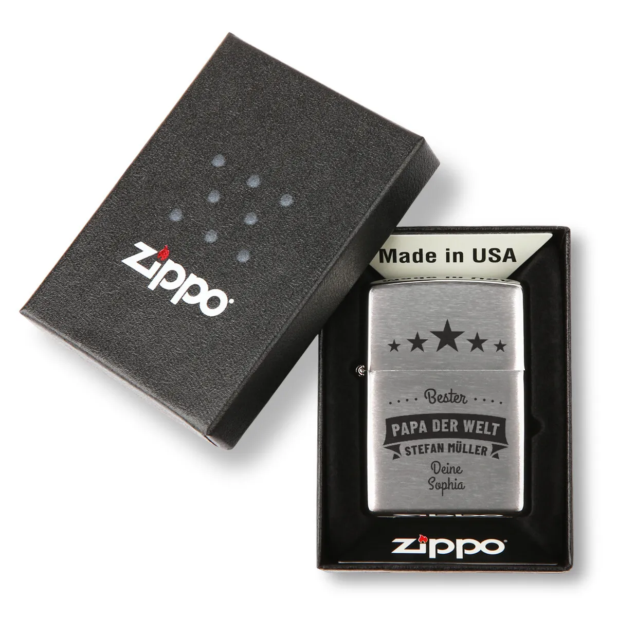 Zippo Sturmfeuerzeug Chrom - 5 Sterne