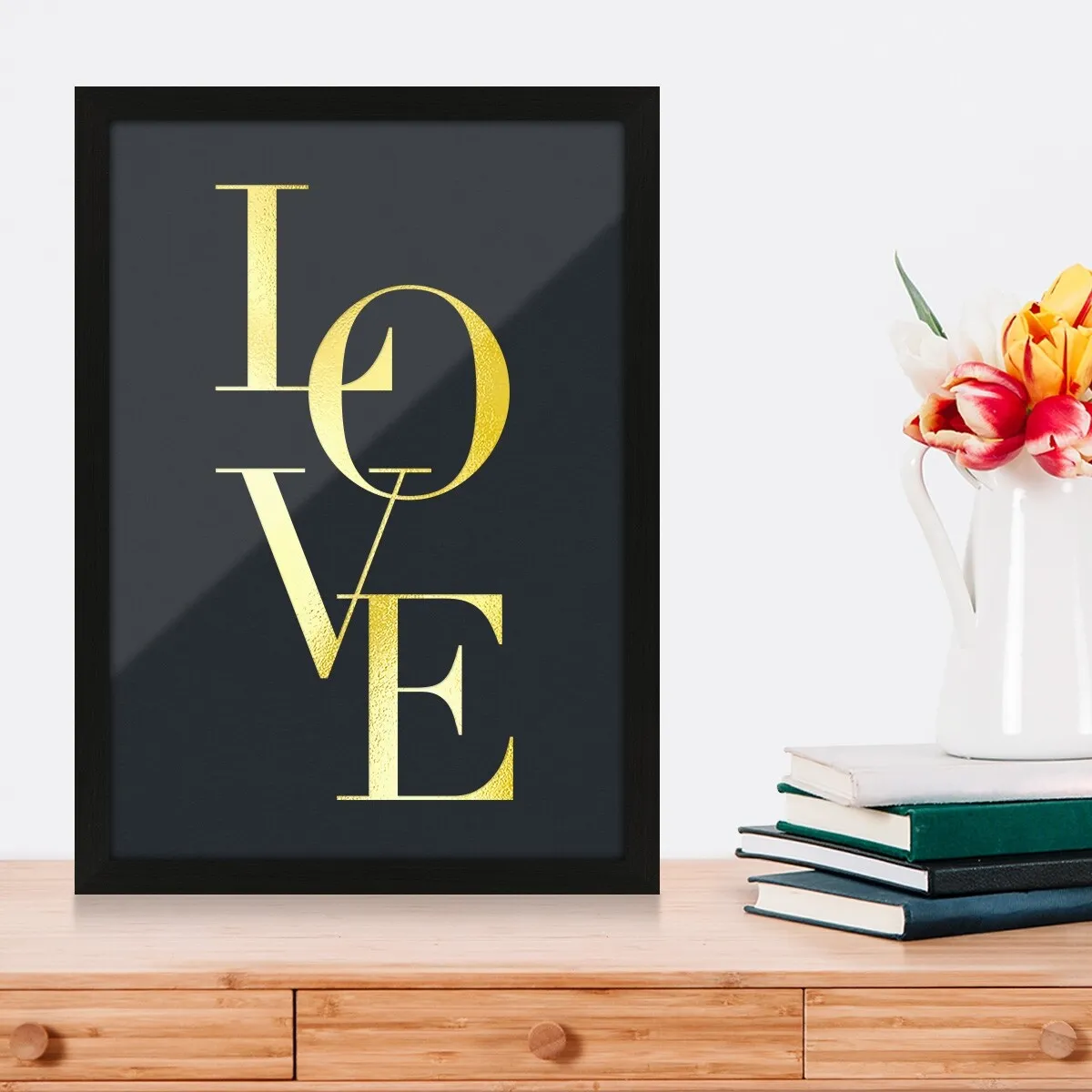 Kunstdruck Poster mit Heißfolienprägung - Love