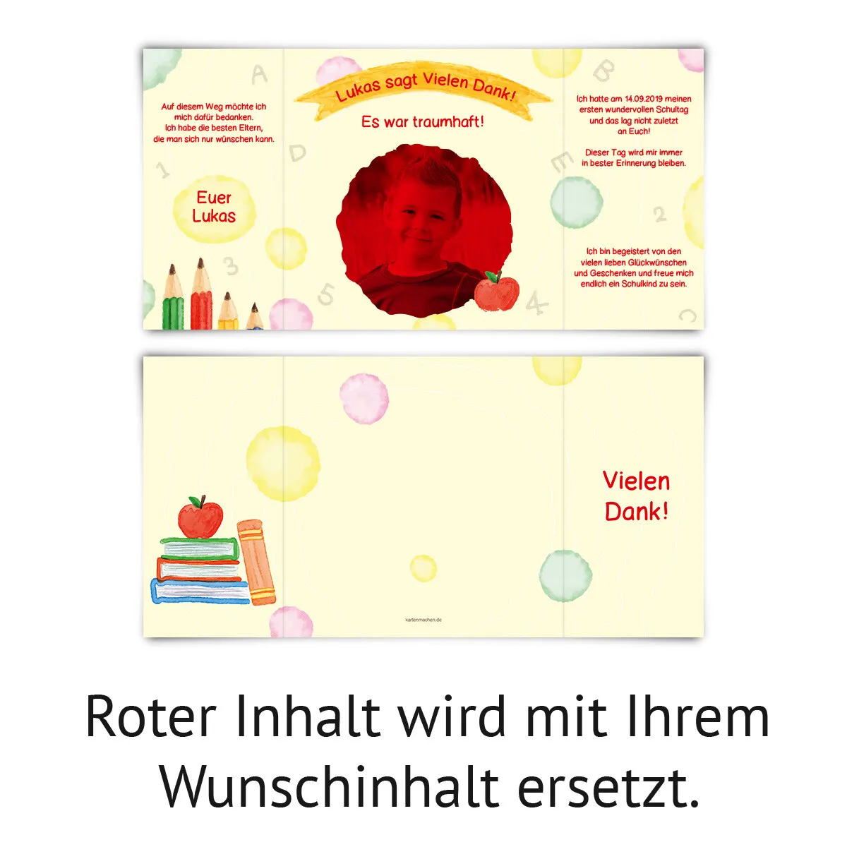 Dankeskarten zur Einschulung - Schulreif