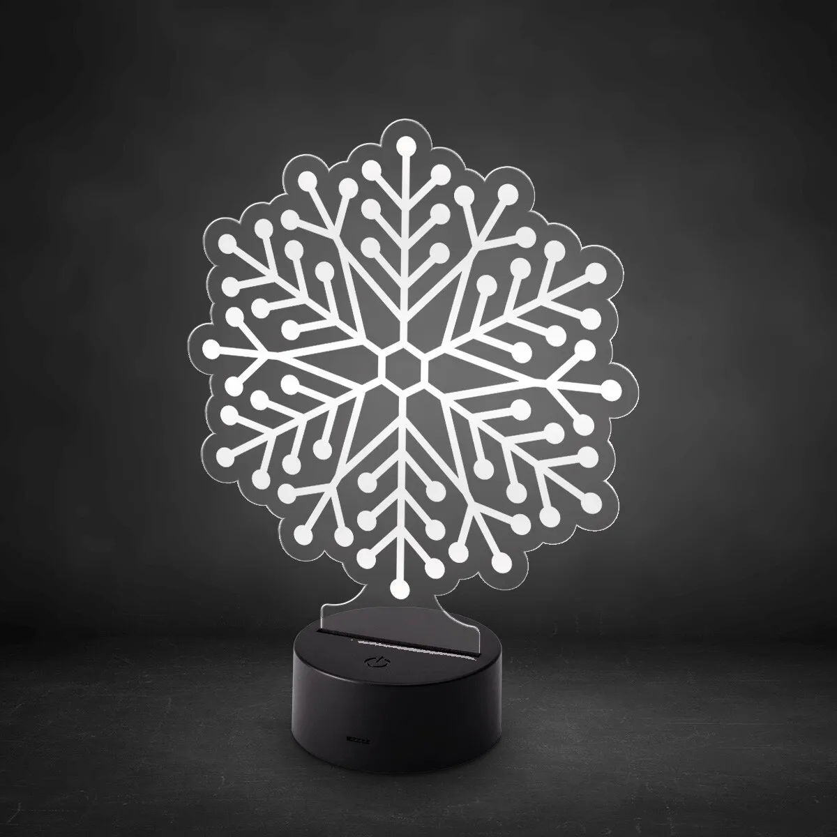 Acrylglasschild LED-Lampe - Schneeflocke