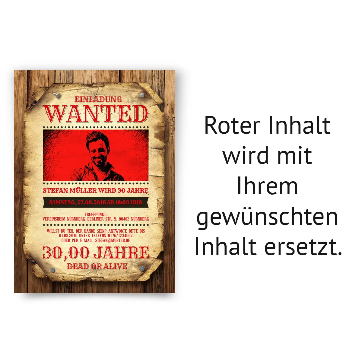 Einladungskarten - Wanted