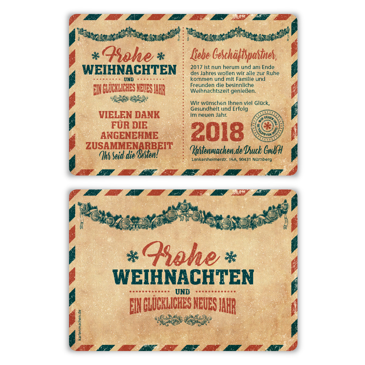 Firmen Weihnachtskarten - Grunge / Vintage