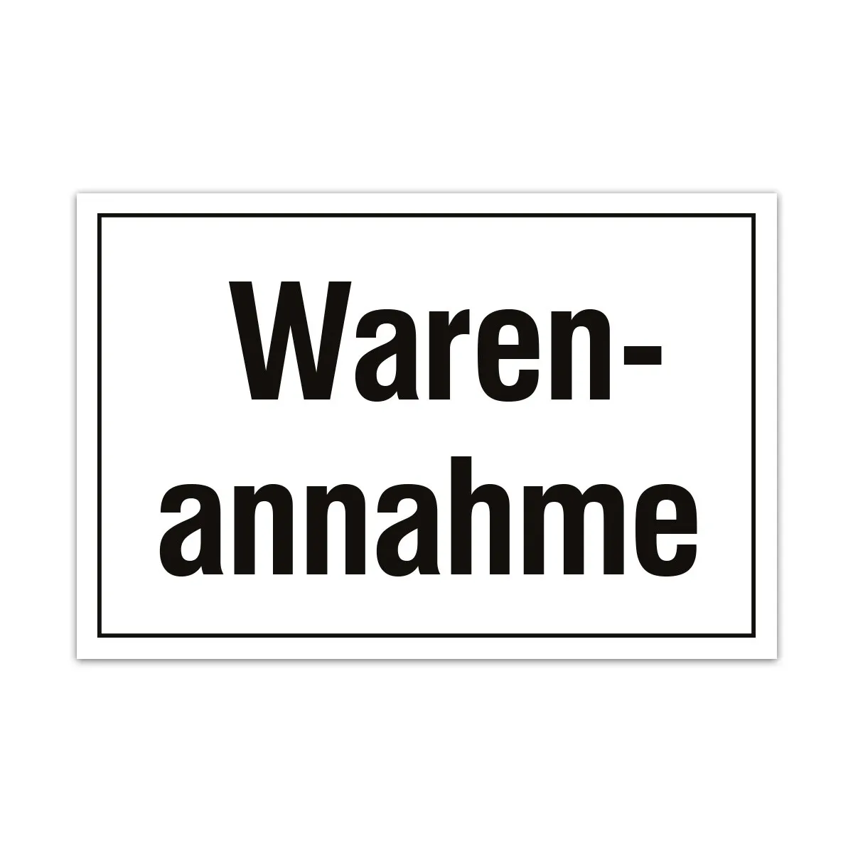 Aluverbund Schild - Warenannahme