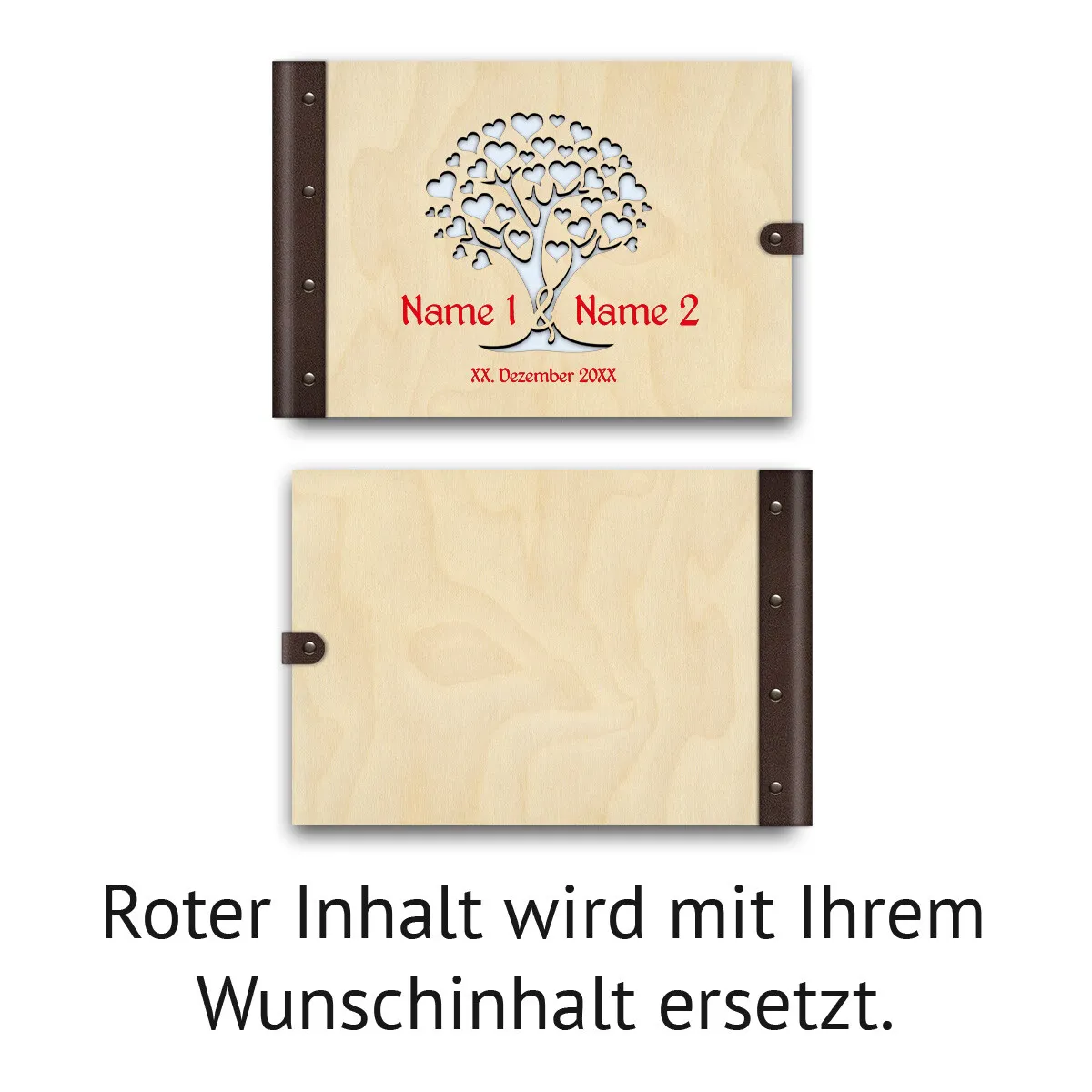 Personalisiertes Hochzeit Gästebuch A4 - Herzbaum