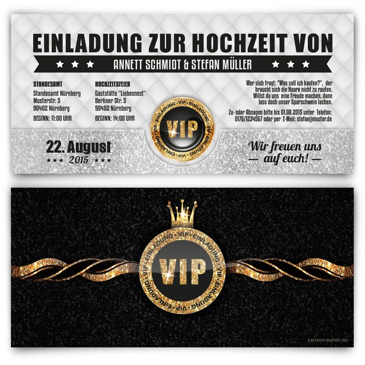 Hochzeitskarten - VIP Gold