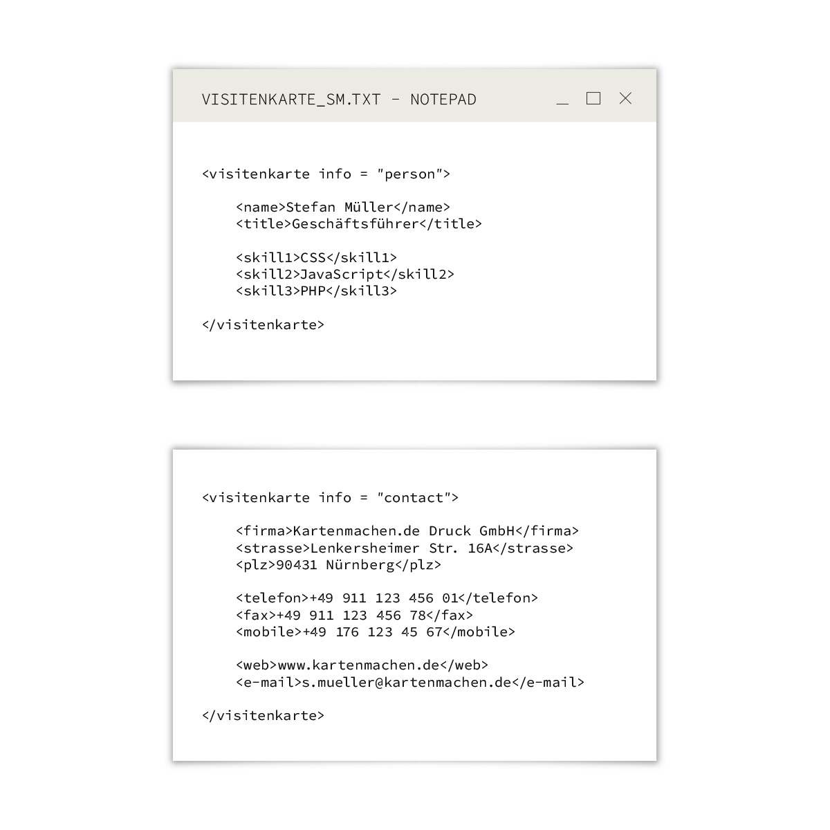 Visitenkarten - Programmierer