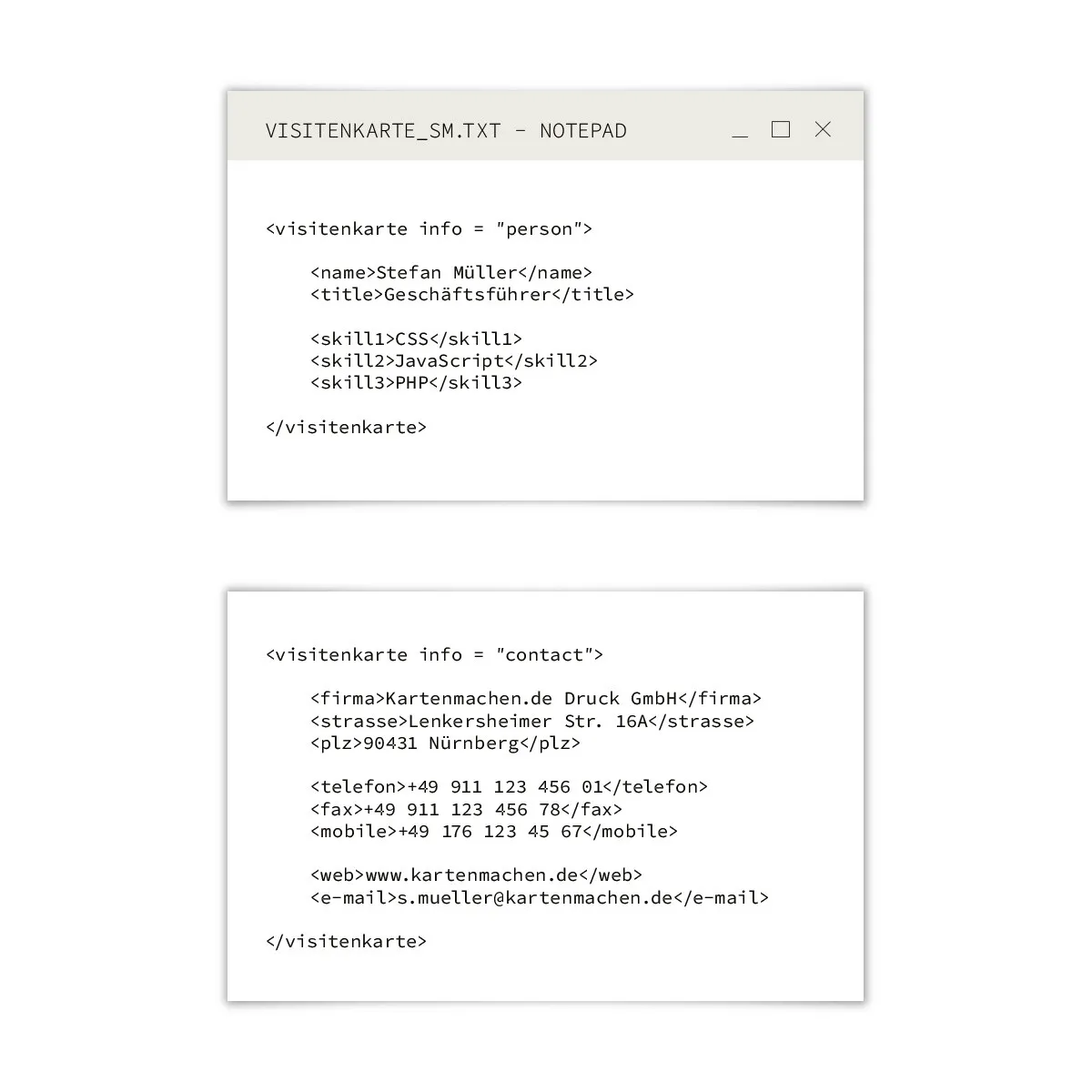 Visitenkarten - Programmierer