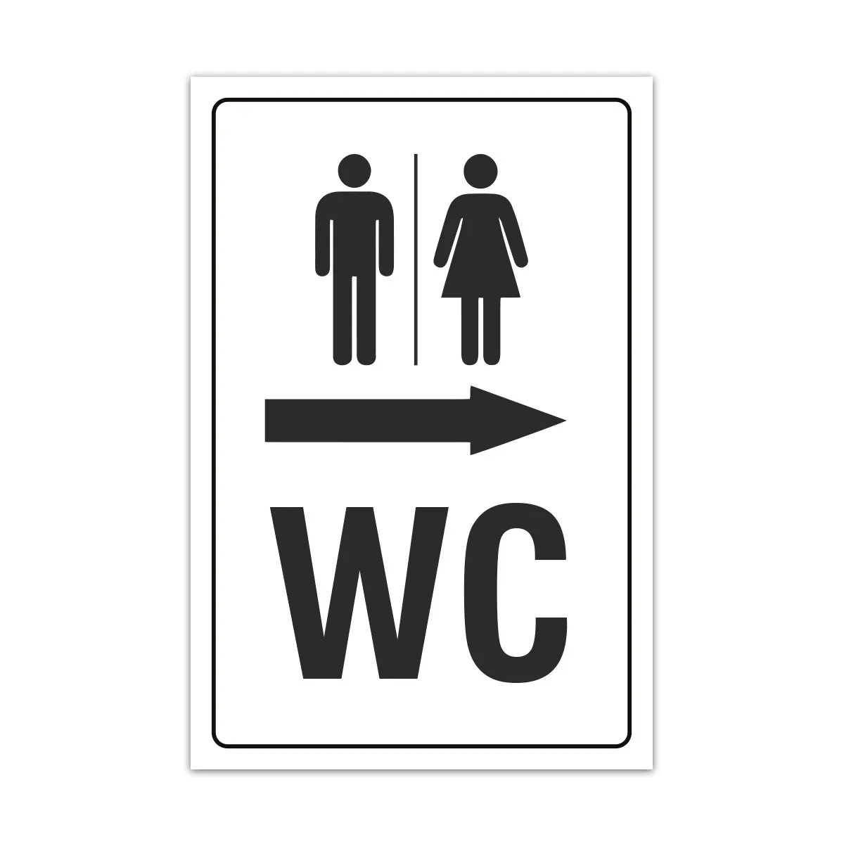 Aluverbund Schild - WC Damen und Herren rechts