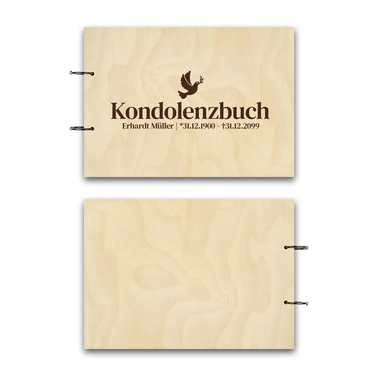 Personalisiertes Kondolenzbuch A4 - Friedenstaube