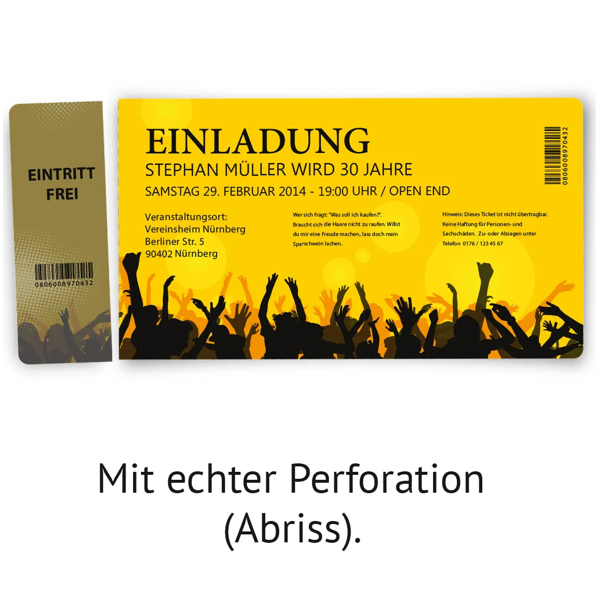 Einladungskarte als Eintrittskarte - Party