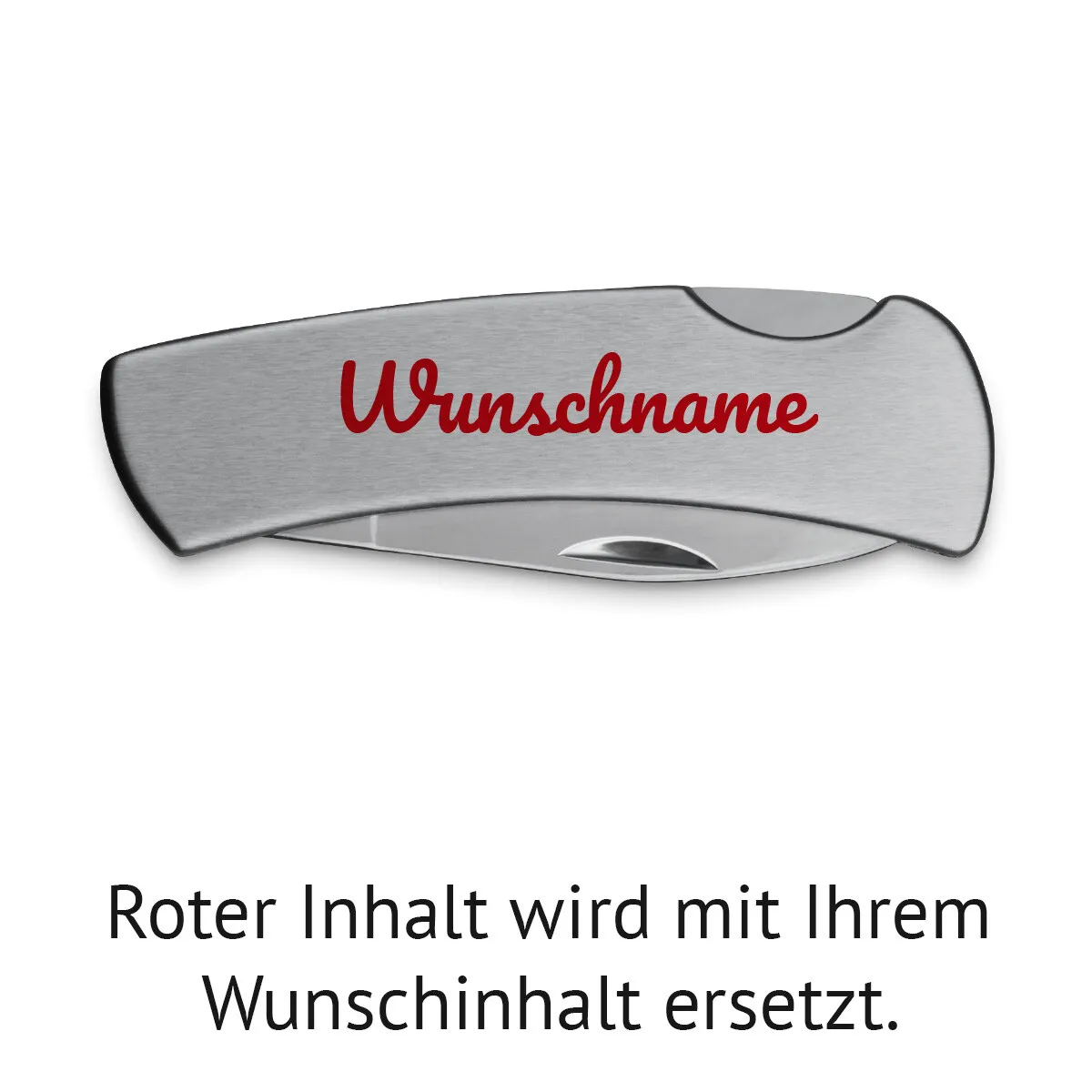 Klappmesser Edelstahl - Schriftzug Name