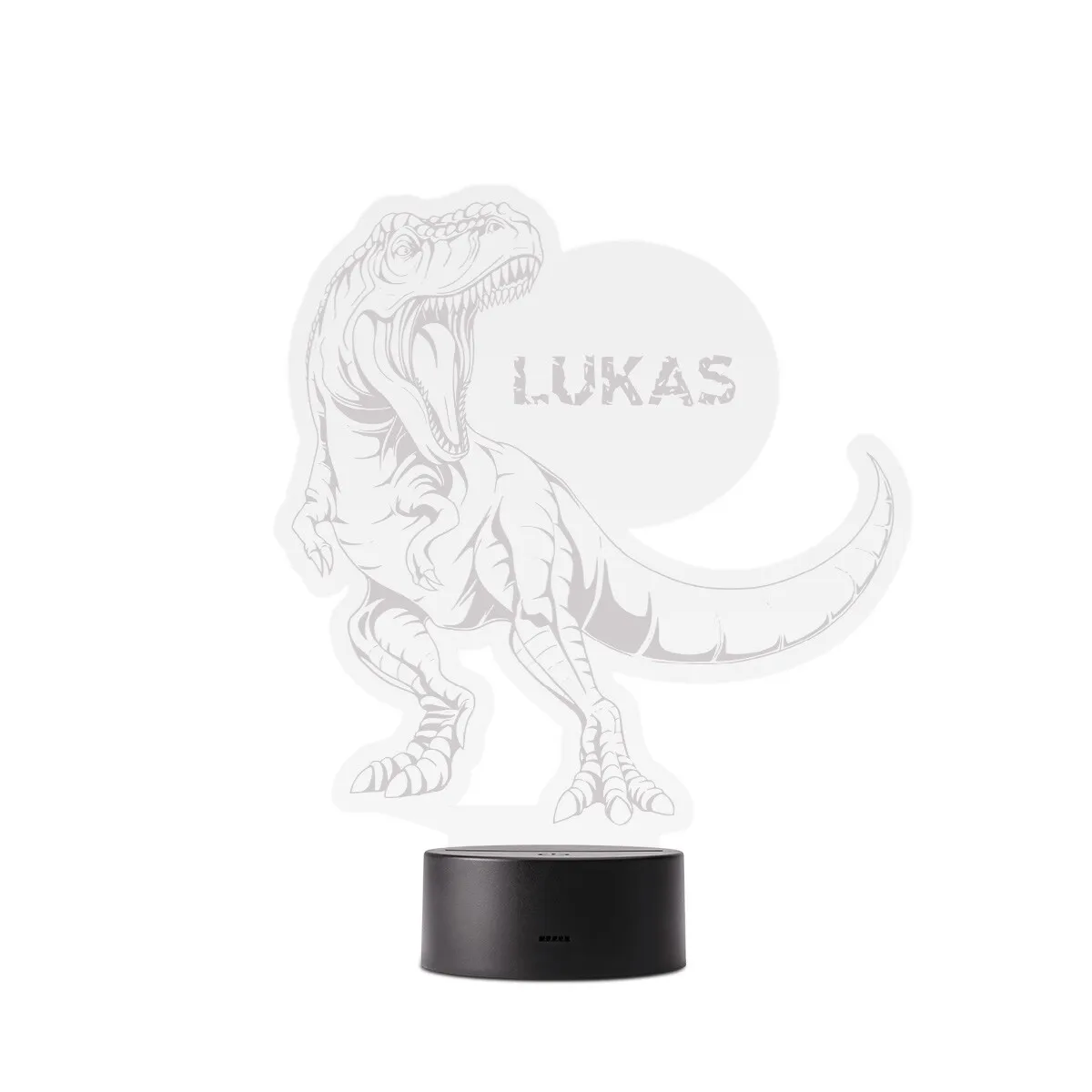 Acrylglasschild LED-Lampe personalisiert - T-Rex