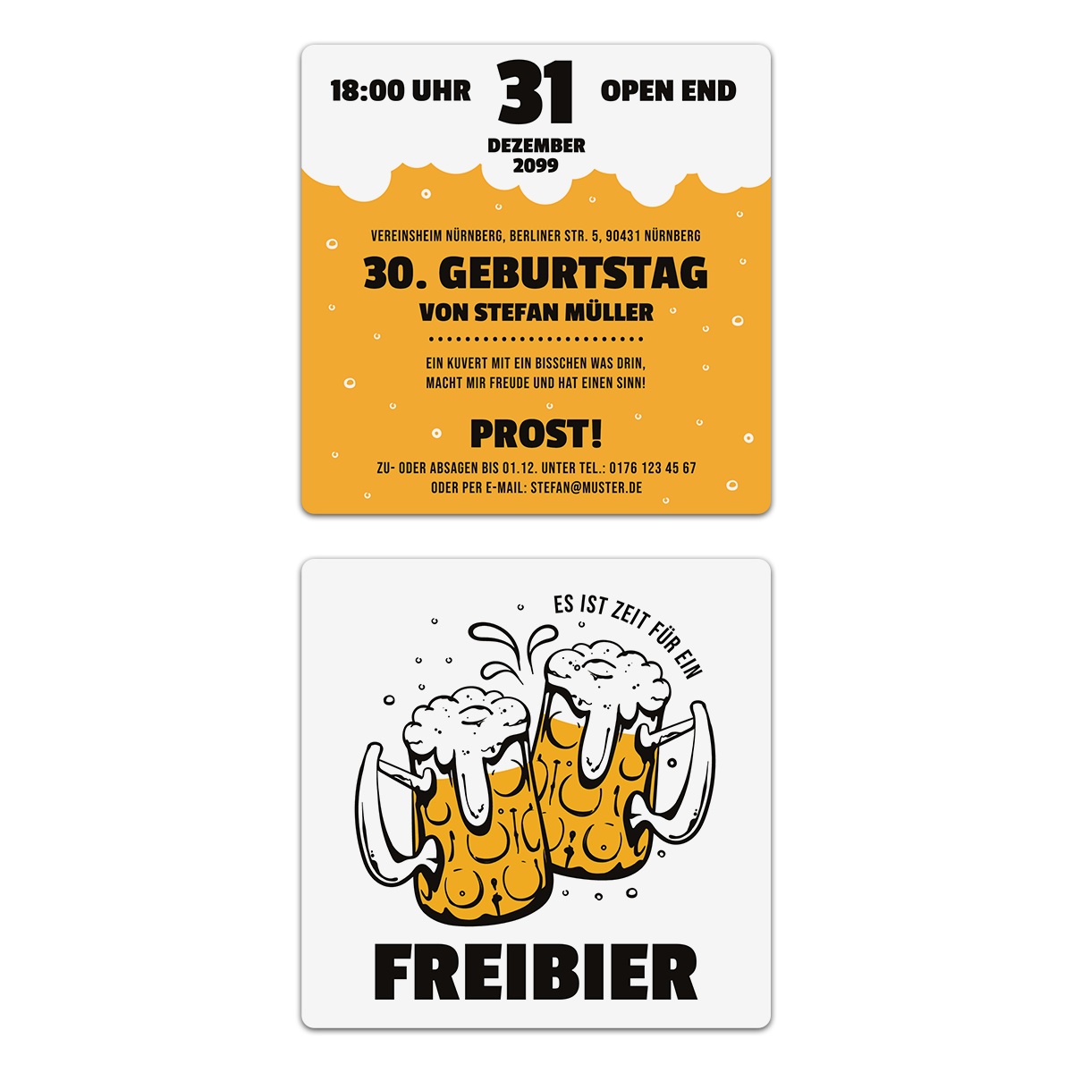 Geburtstagseinladungen - Freibier