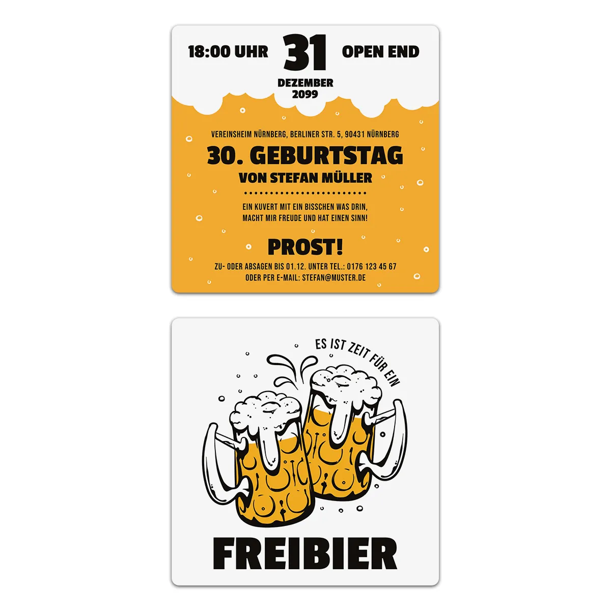 Geburtstagseinladungen - Freibier