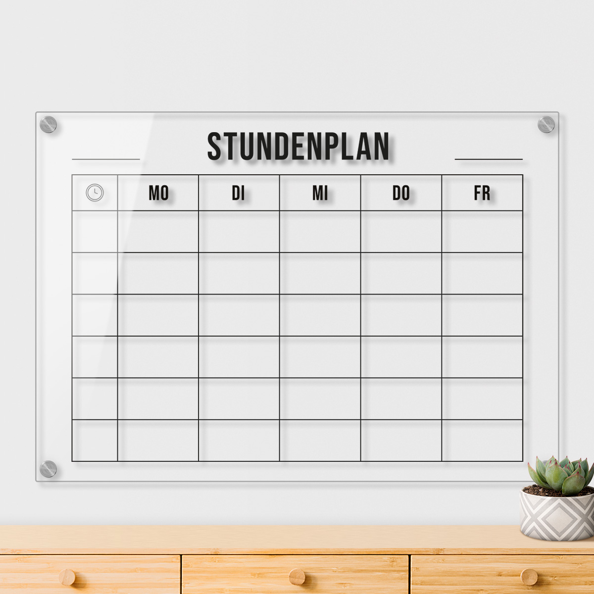 Acrylglas Stundenplan für die Wand