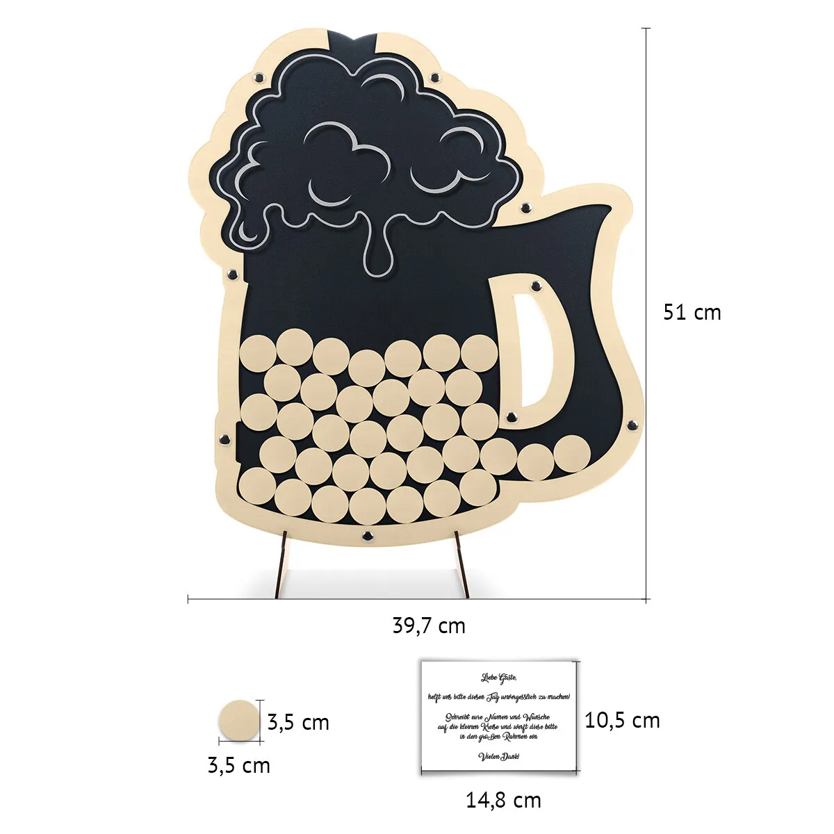 Gästebuch Alternative - Bierkrug Anthrazit