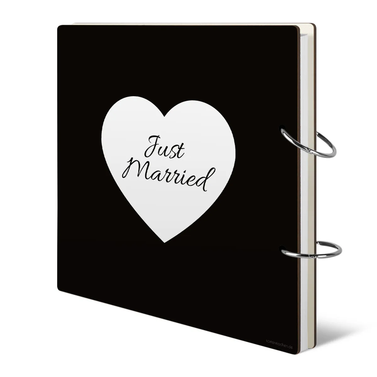 Personalisiertes Holzcover Hochzeit Gästebuch - Mr & Mrs