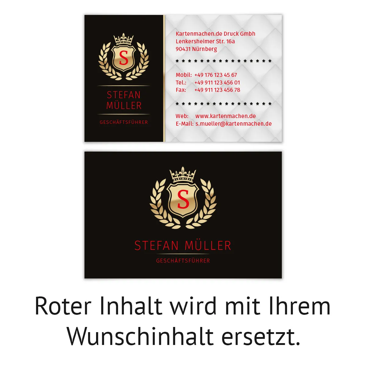 Visitenkarten - VIP Schwarz Gold