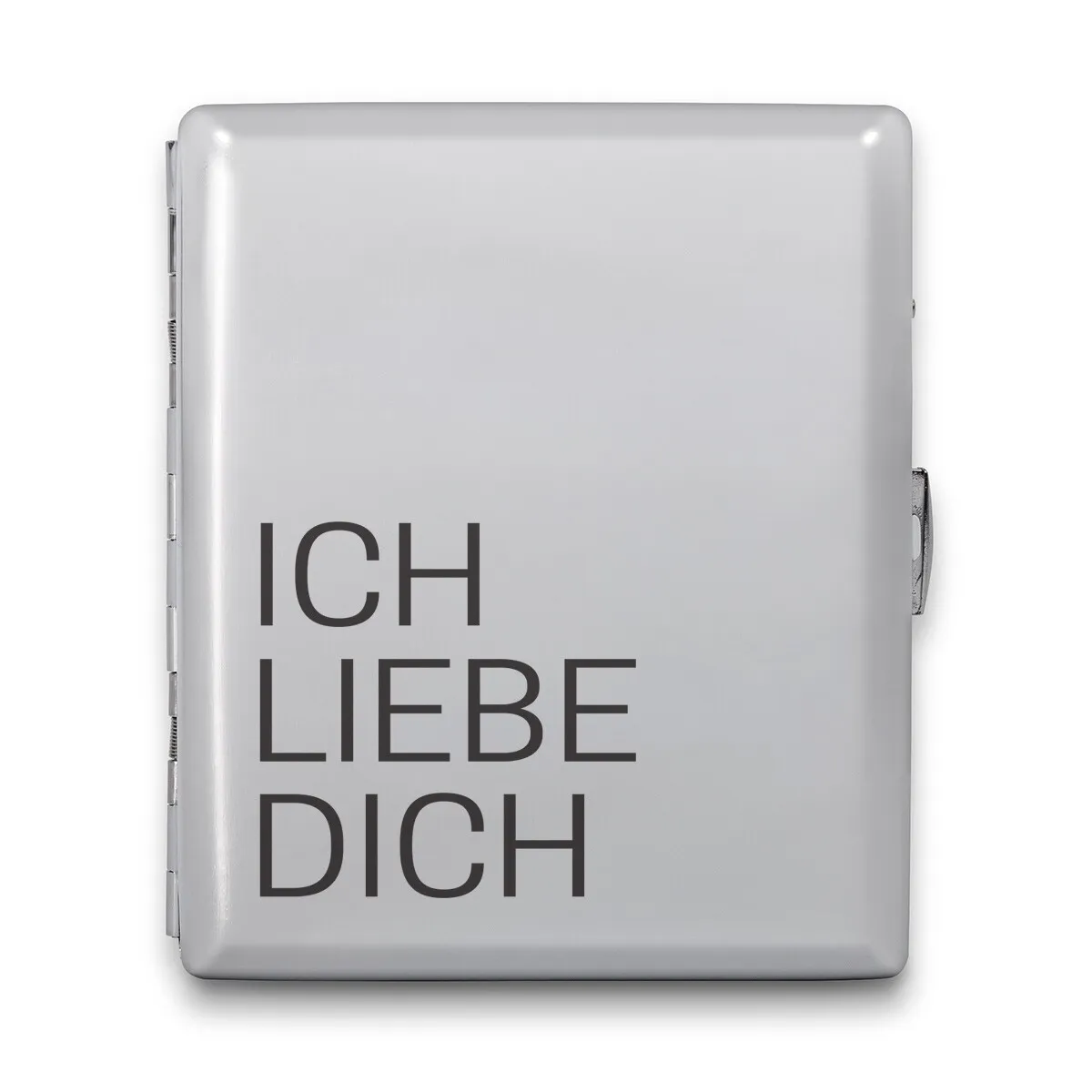 18er Zigarettenetui Chrom poliert - Ich Liebe Dich Schlicht