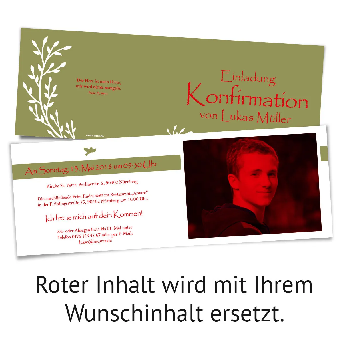 Konfirmation Einladungskarten - Wachsende Knospen