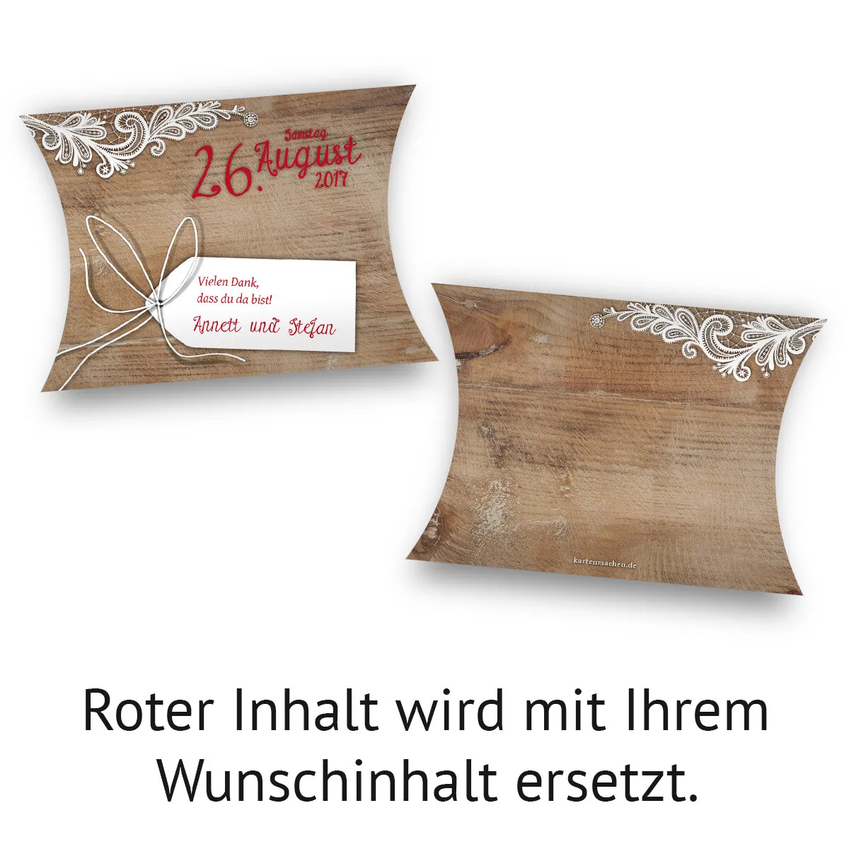 Kissenverpackung für Gastgeschenke Mittel - Rustikal