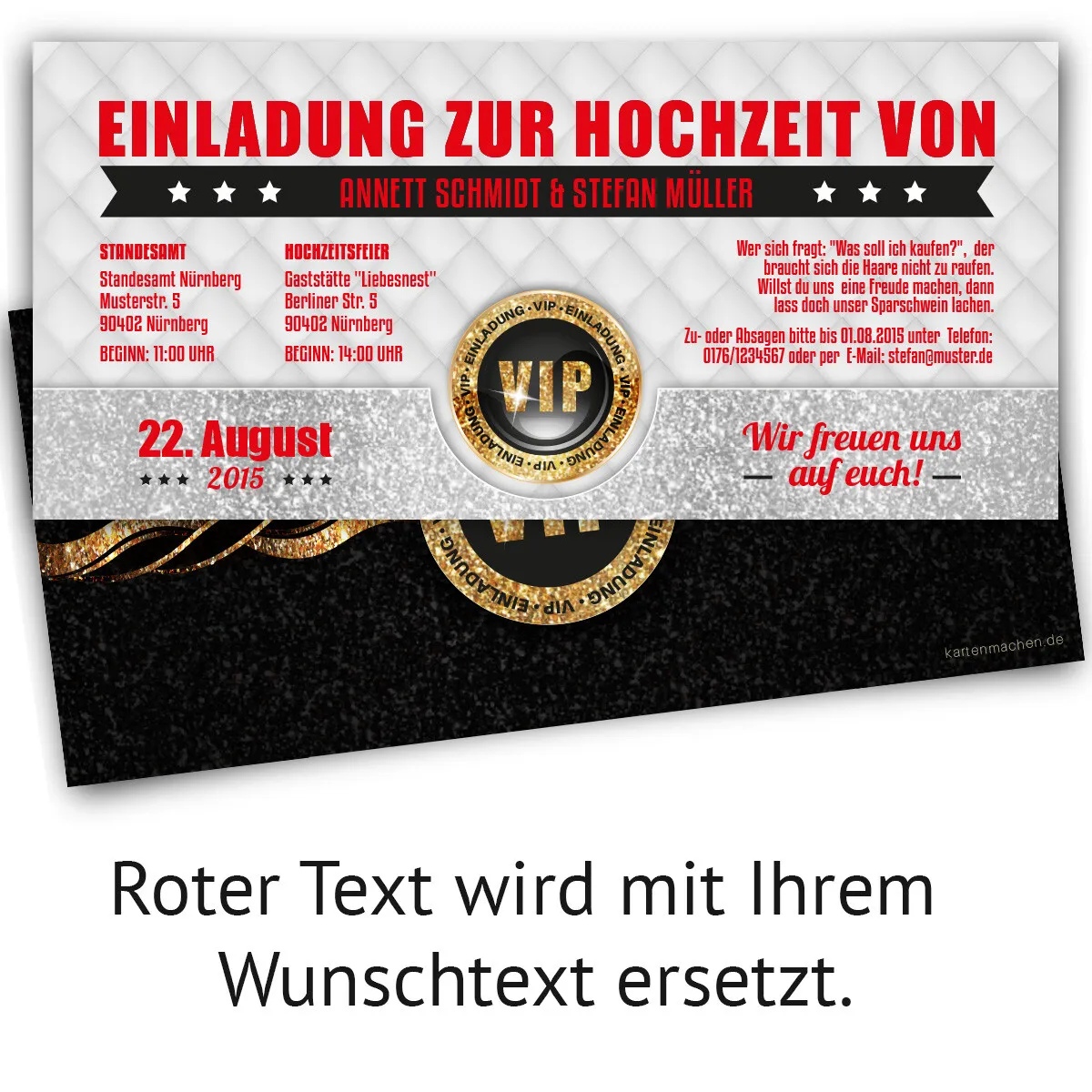 Hochzeitskarten - VIP Gold