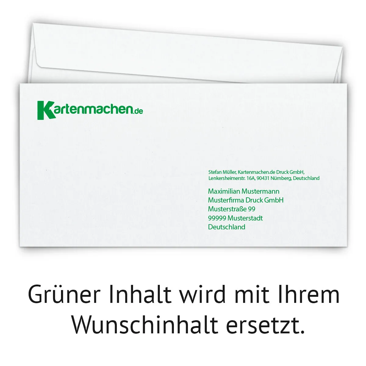 Personalisierte Umschläge - Weiß - DIN Lang mit Logo