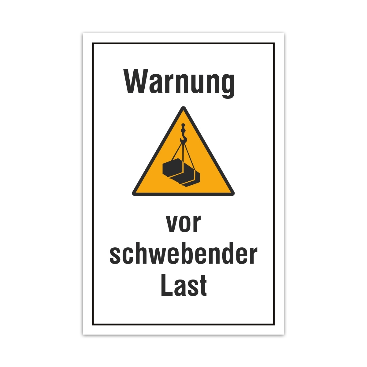 Aluverbund Schild - Warnung schwebende Last