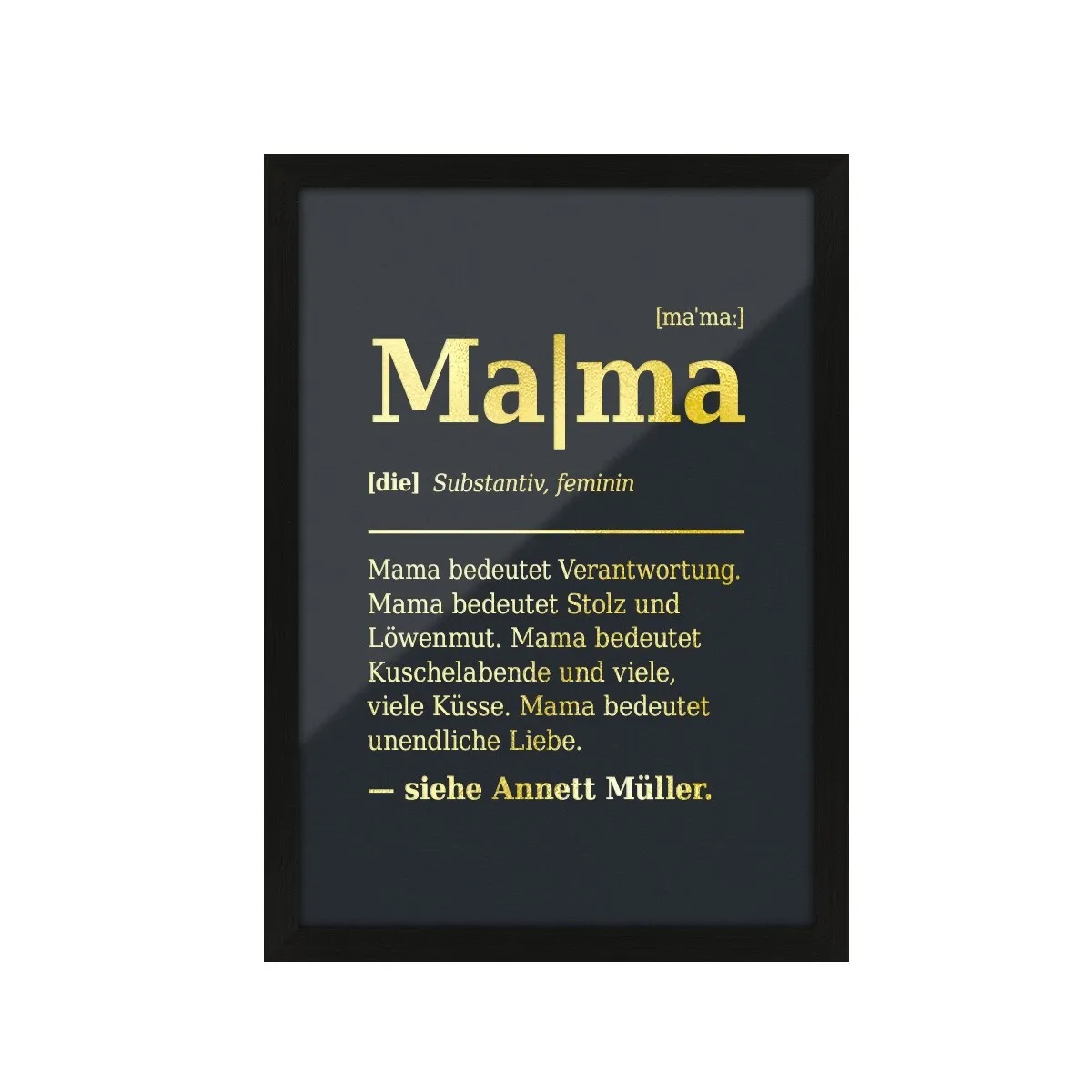 Personalisiertes Kunstdruck Poster mit Heißfolienprägung - Mama Definition