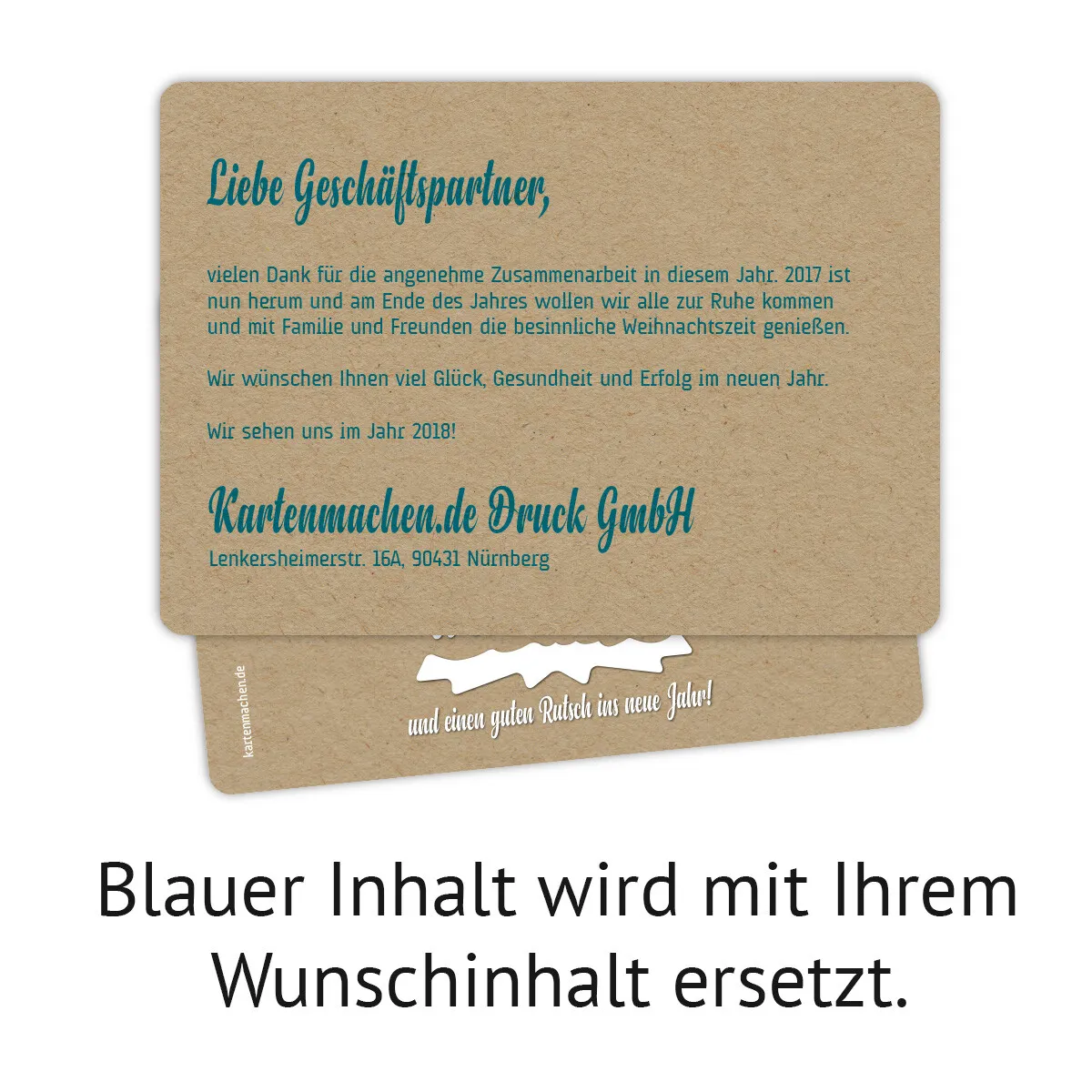 Geschäftliche Weihnachtskarten - Kraftpapier Weihnachtsbaum in Weiß