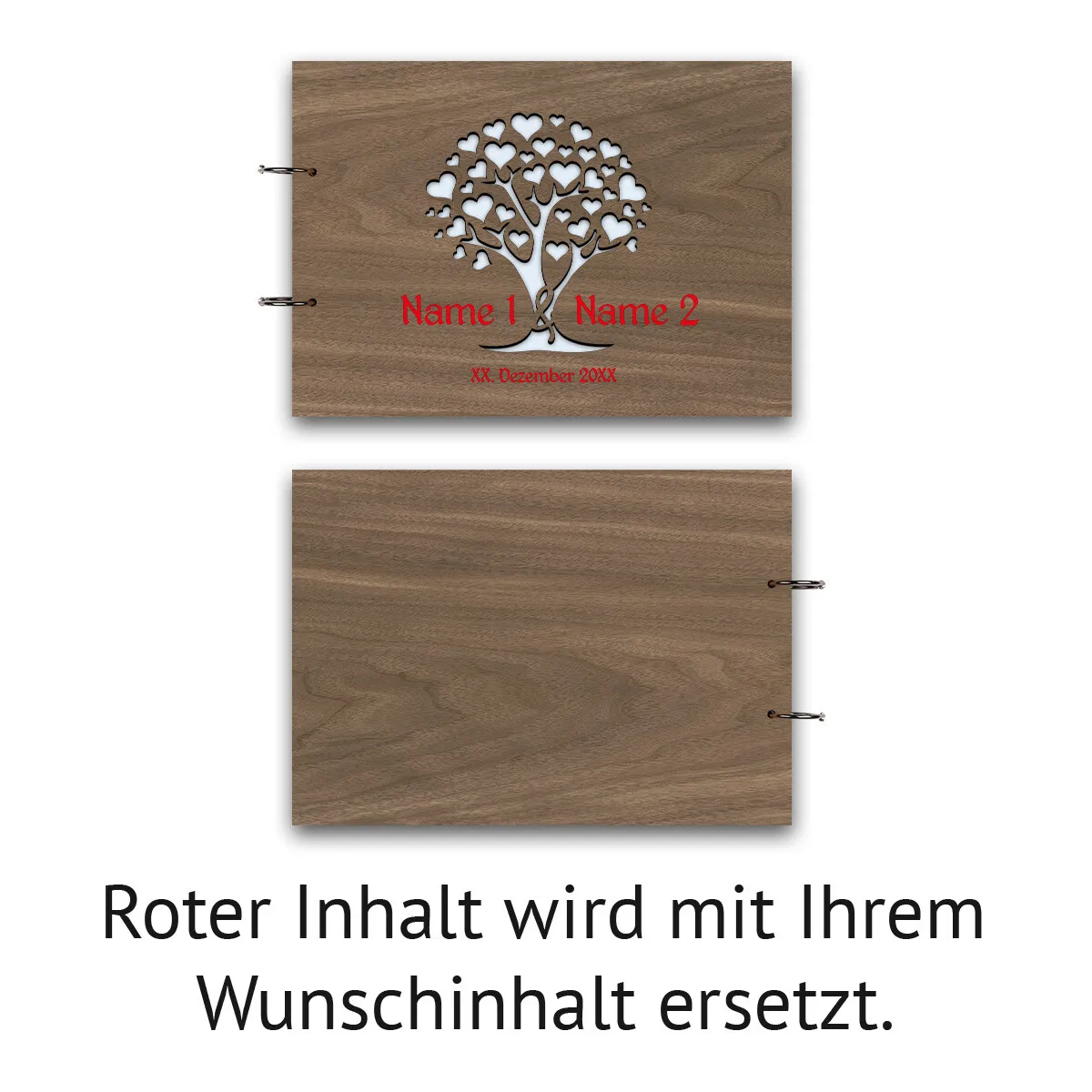 Personalisiertes Hochzeit Gästebuch A4 - Herzbaum