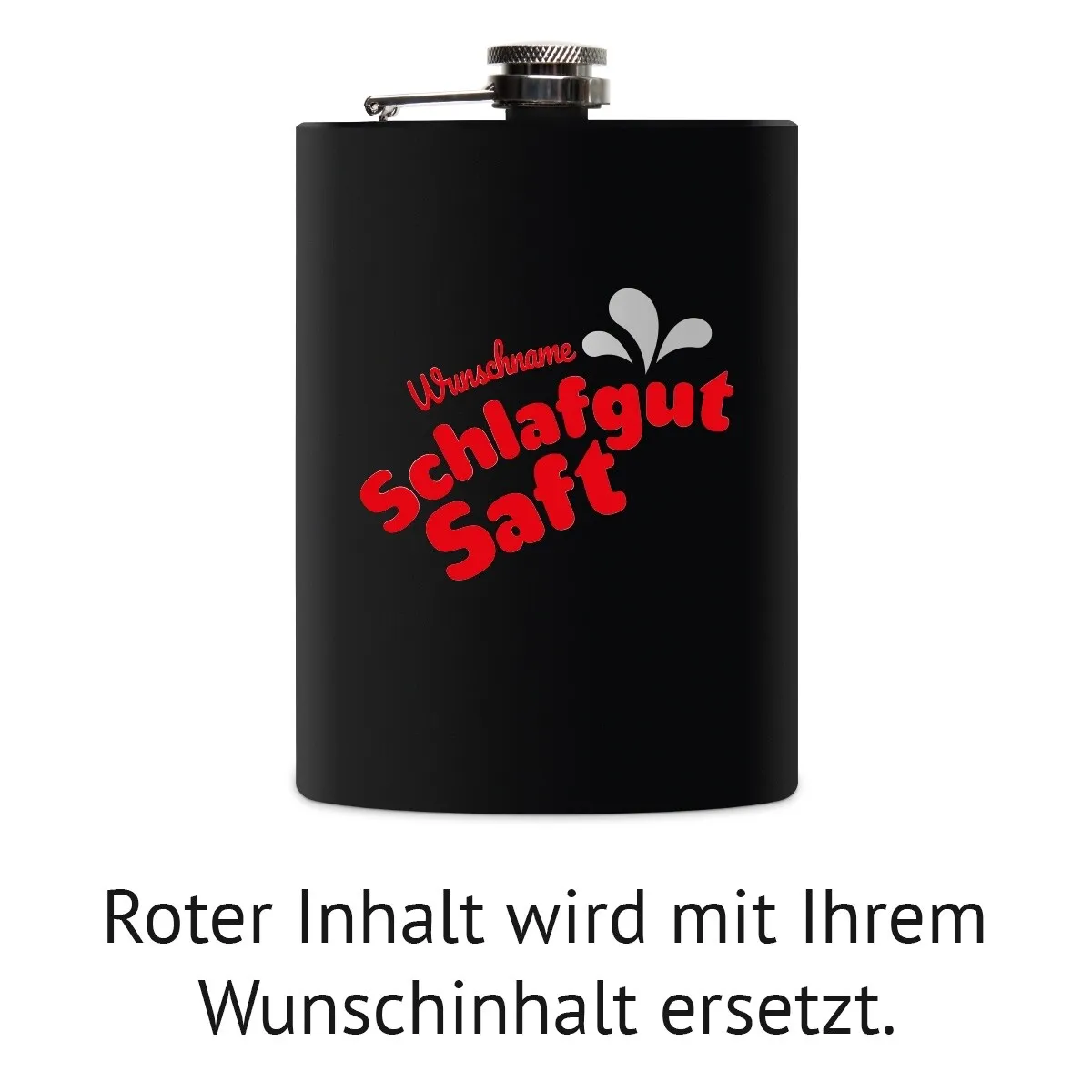 Flachmann 237 ml Schwarz Matt - Schlafgut Saft